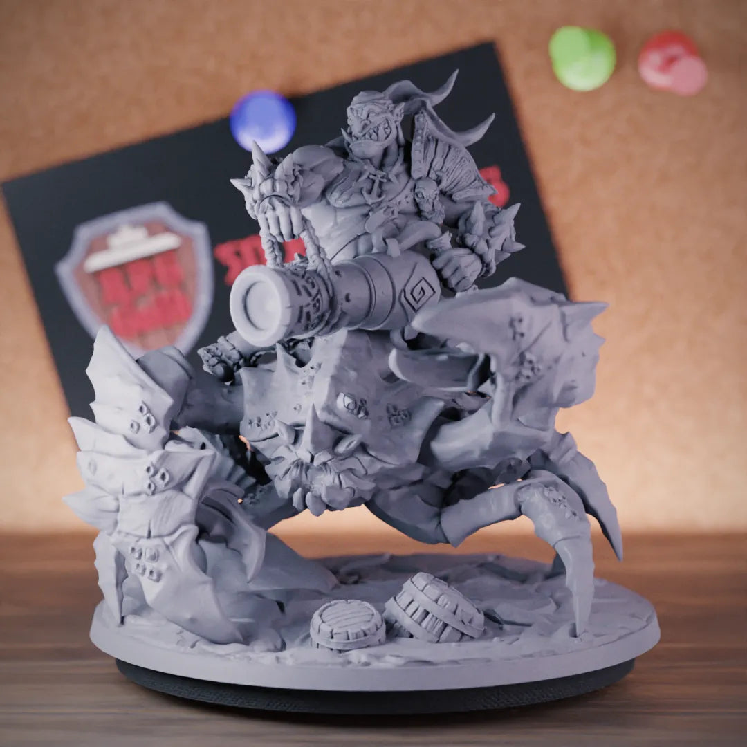 Orc 5e | DnD Orc Riding Giant Crab Miniature