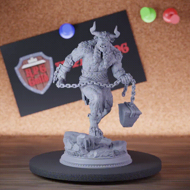 Minotaur 5e | DnD Evil Minotaur Chain Warrior Miniature