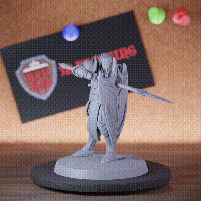 Elfe 5e | D&D Elf de la Lune Lance et Bouclier Défenseur Miniature