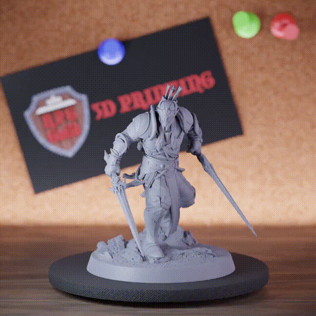 Elf 5e | DnD Maskierter Doppelschwert-Mondel-Miniatur