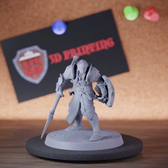 Elf 5e | DnD Spear & Shield Greater Moon Elf Miniature