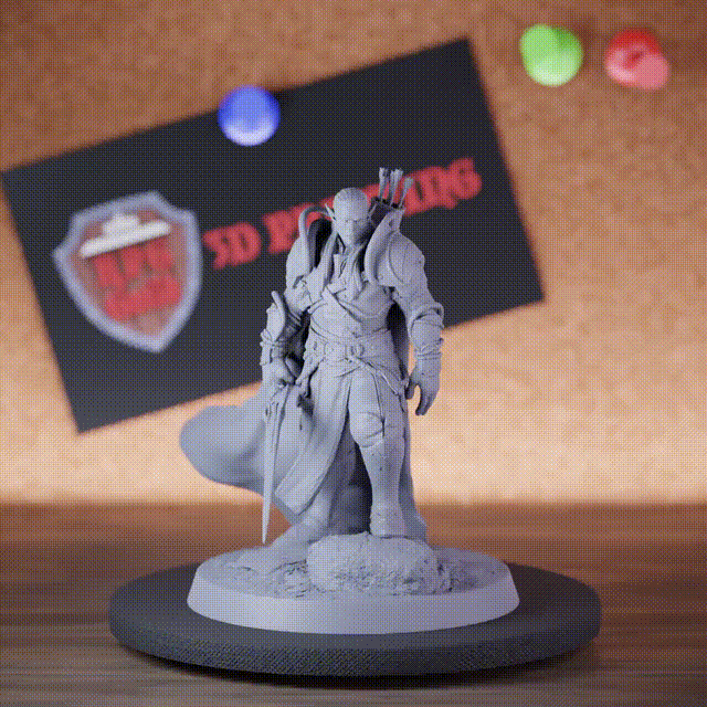 Elf 5e | DnD Mondelfen-Wächter-Schwertverteidiger-Miniatur
