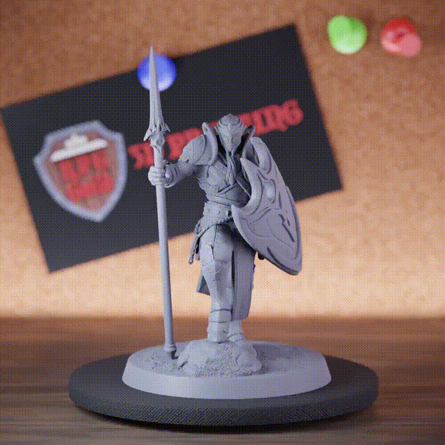 Elf 5e | DnD Moon Elf Sentinel Spear & Shield Miniature