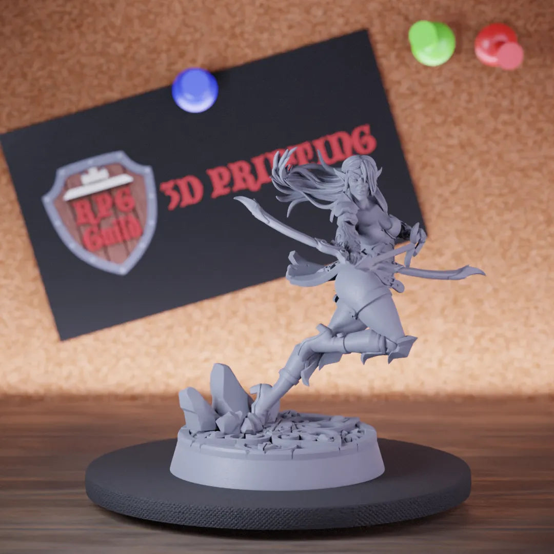 High Elf 5e | DnD Female Archer Ranger Miniature