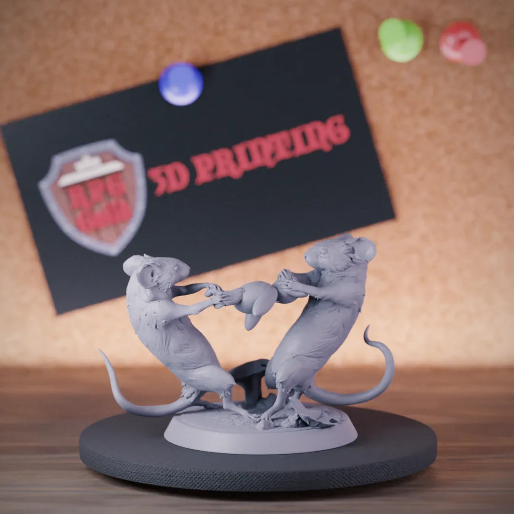 MouseFolk 5e | DnD Mousefolk Babies Fighting Miniature