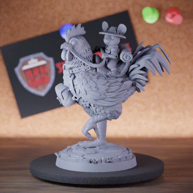 Mousefolk 5e | DnD Hühnerreiter-Reisende Miniatur 