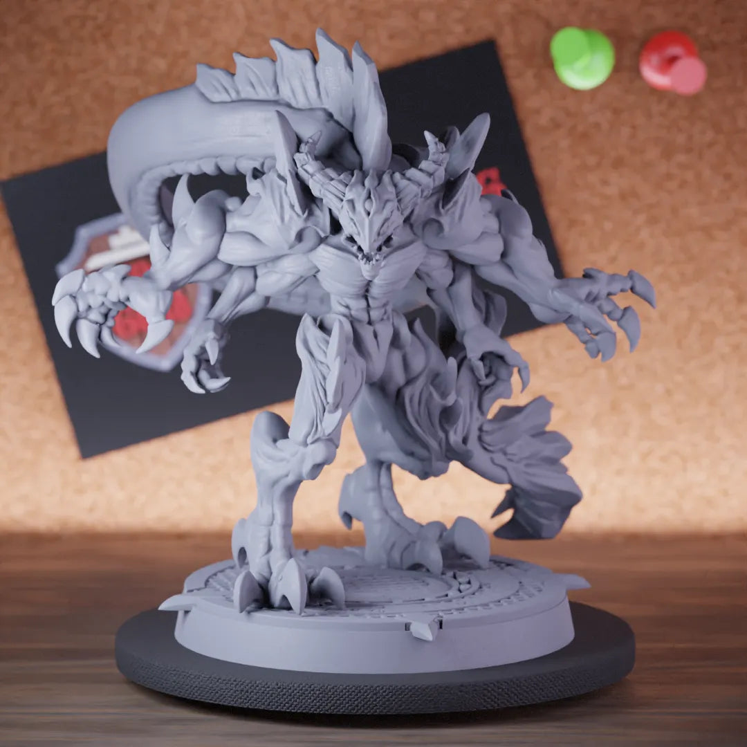 Highly detailed demon multi armed behemoth miniature of Multi, perfect for DnD 5e encounters, fantasy tabletop RPG campaigns, painting and display.