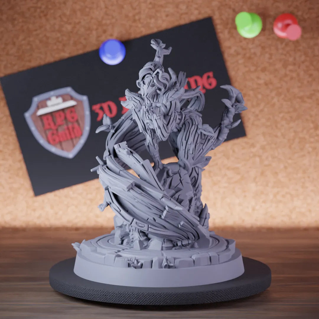 Highly detailed dryad fey woods protector miniature of Natura, perfect for DnD 5e encounters, fantasy tabletop RPG campaigns, painting and display.
