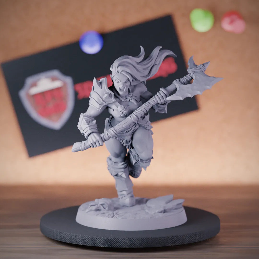 Orc 5e | DnD Female Orc Barbarian Miniature