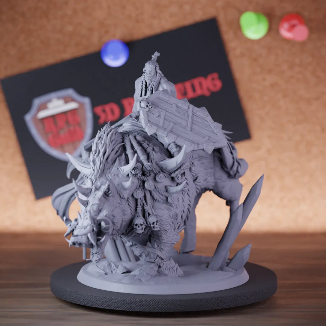 Orc 5e | DnD Orc Mounted Boar Defender Miniature