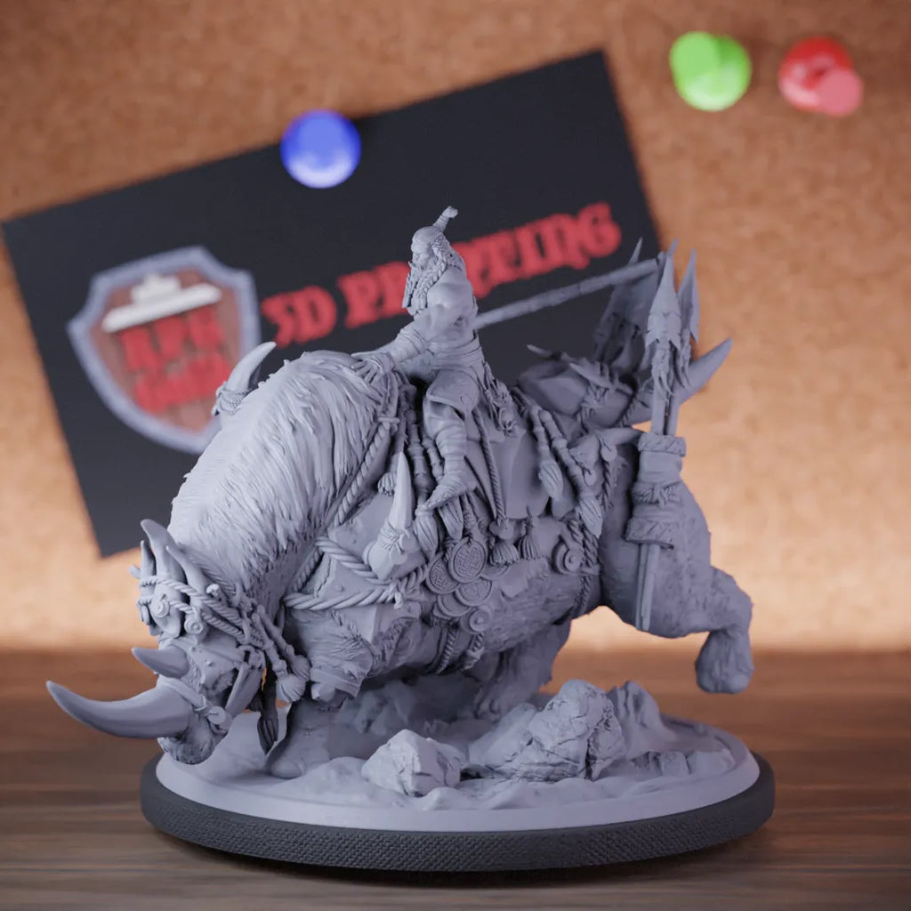 Orc 5e | DnD Orc Rhino Rider Miniature
