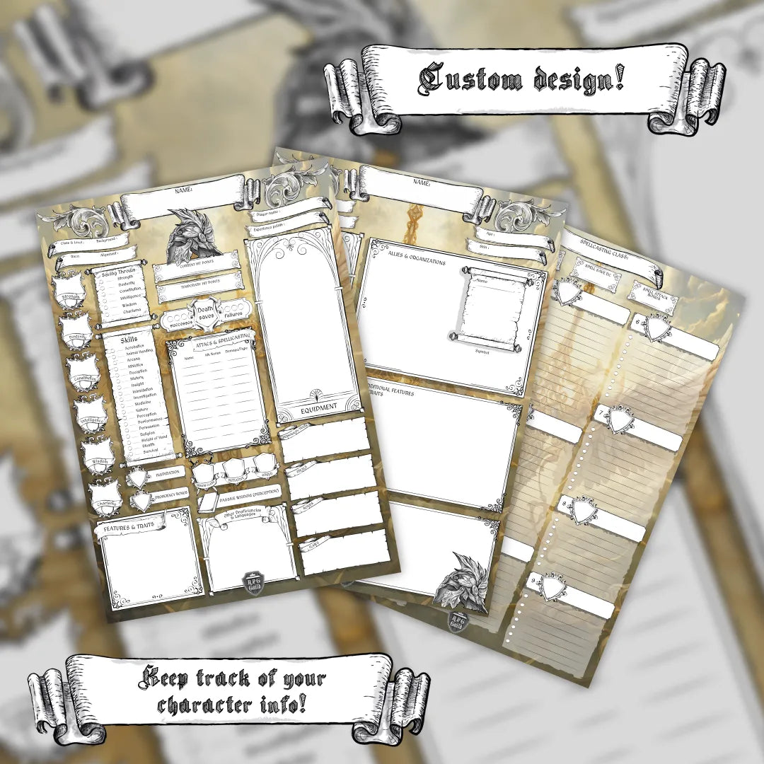 Dnd Pf Example Printable DnD 5e Character Sheet PDF - Paladin | RPG Guild – DnD ...