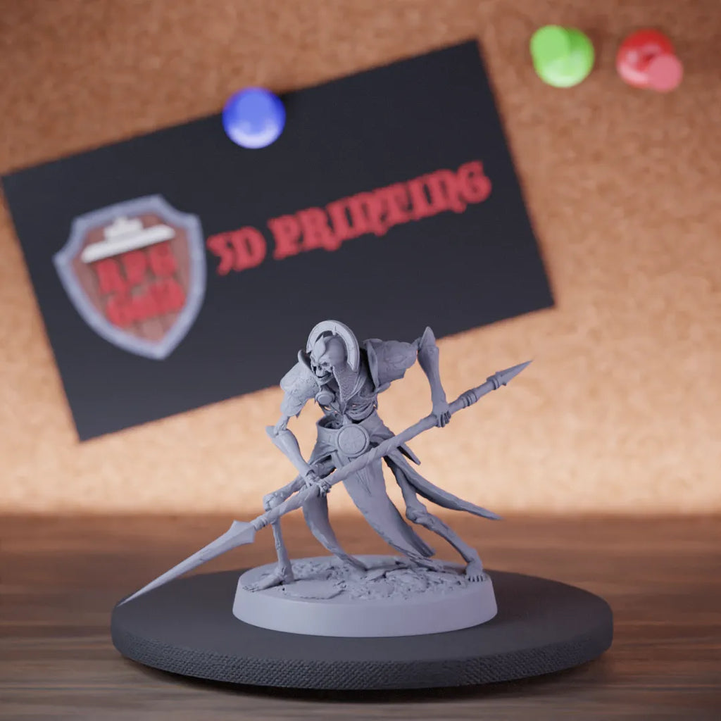 Highly detailed skeleton persian spear guard miniature of PersianSkeleton, perfect for DnD 5e encounters, fantasy tabletop RPG campaigns, painting and display.