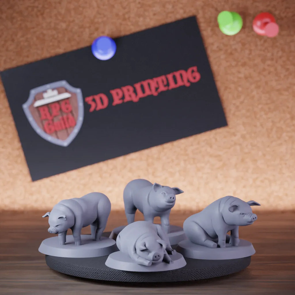 Pig Set 5e | DnD Set of 4 Miniatures 