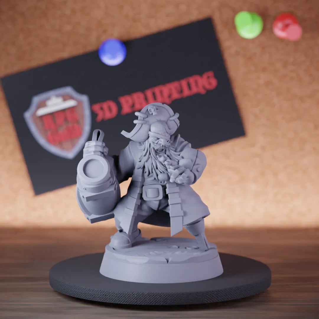 Highly detailed pirate lesser captain cooker legendary miniature of Pirate, perfect for DnD 5e encounters, fantasy tabletop RPG campaigns, painting and display.