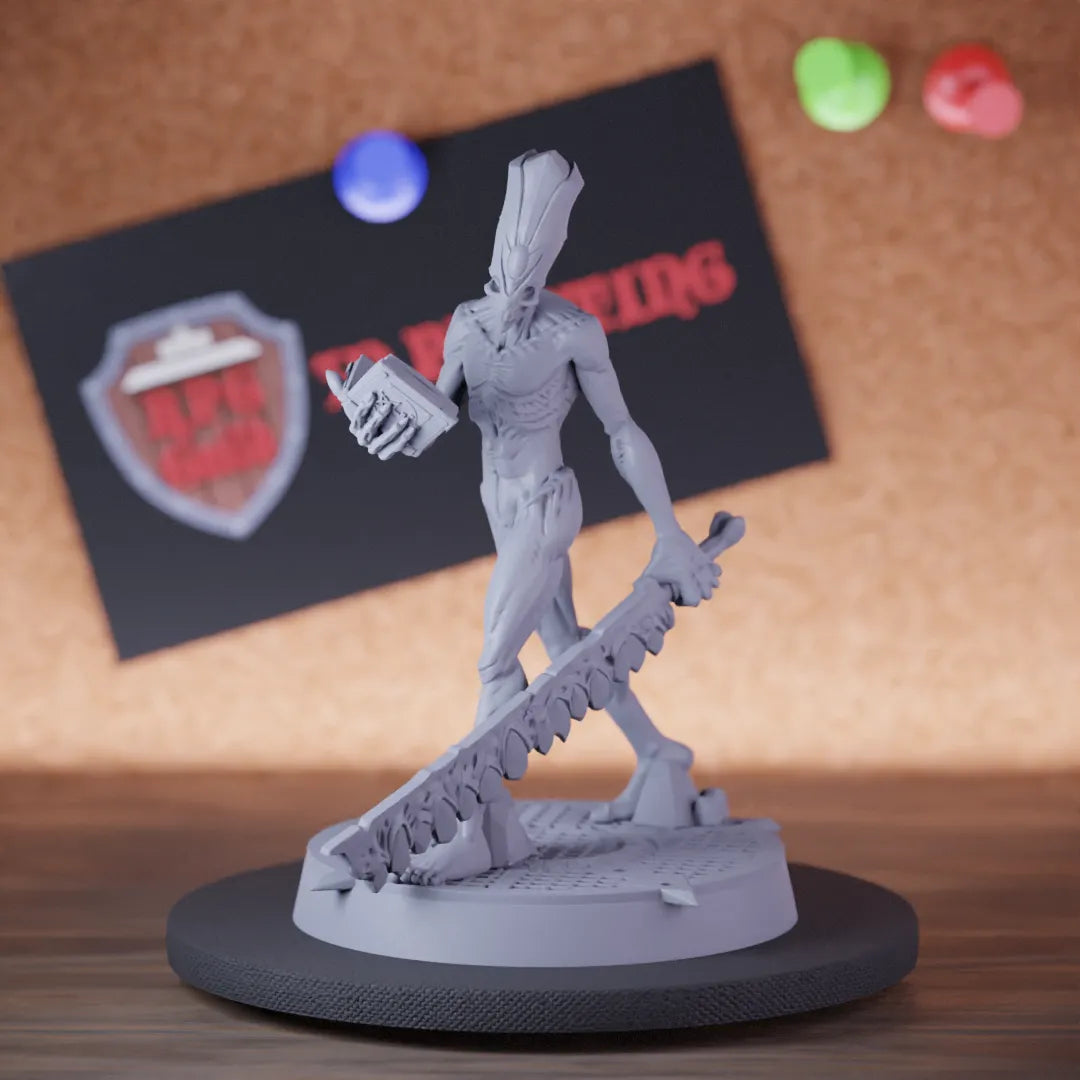 Highly detailed priest aberration cleaver miniature of Priest, perfect for DnD 5e encounters, fantasy tabletop RPG campaigns, painting and display.