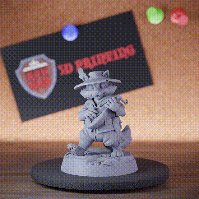 Barde 5e | DnD Waschbär-Gitarren-Barden-Miniatur