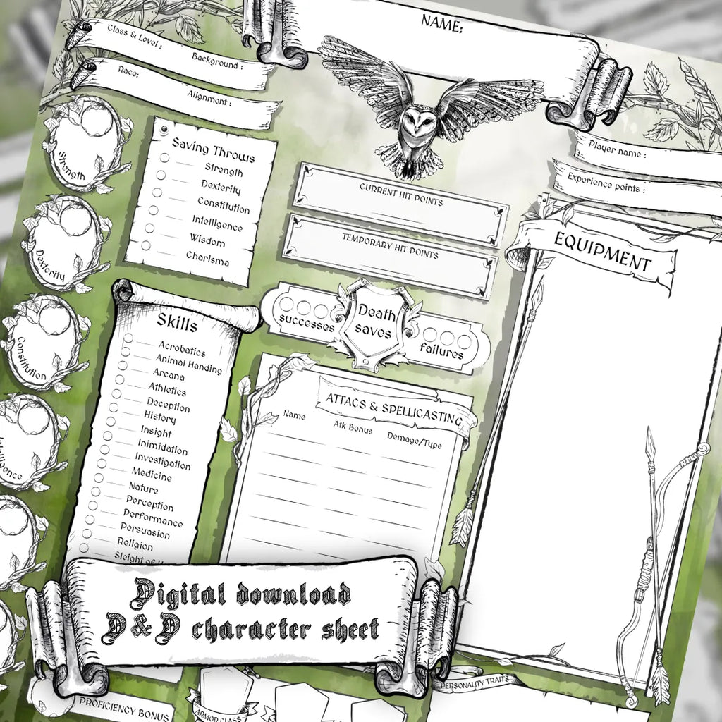 Printable DnD Character Sheet 5e PDF - Ranger | RPG Guild