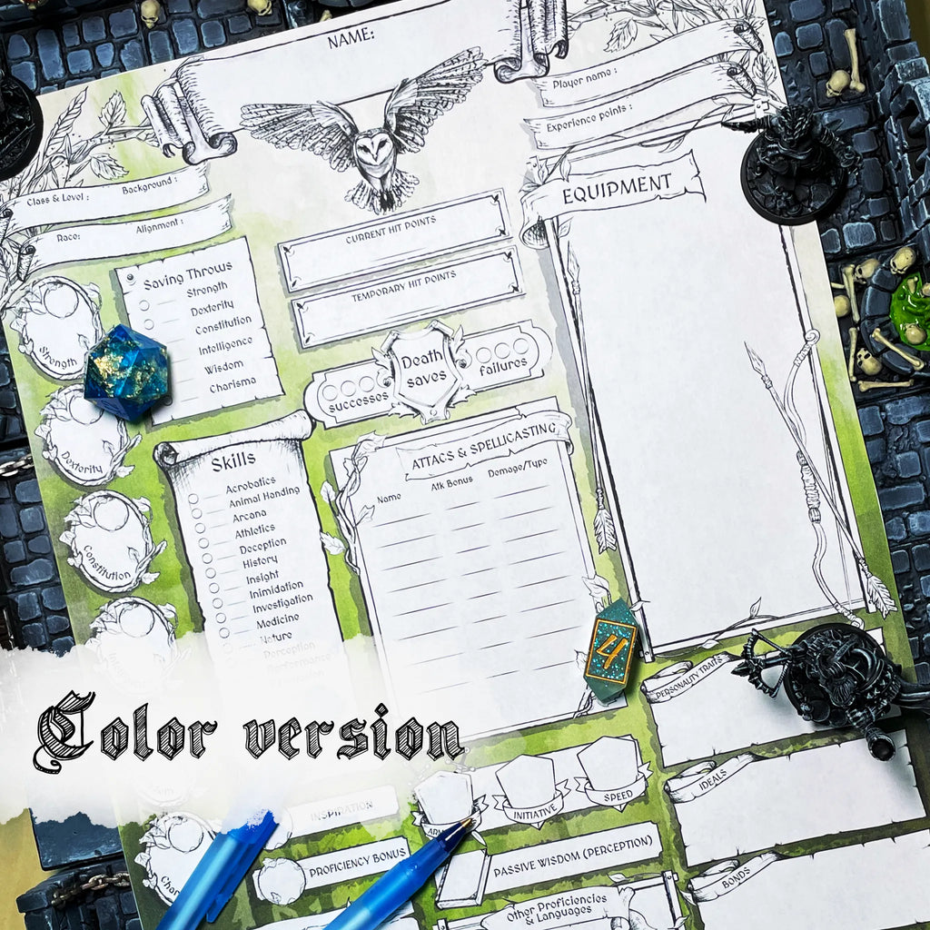 Printable DnD Character Sheet 5e PDF - Ranger | RPG Guild