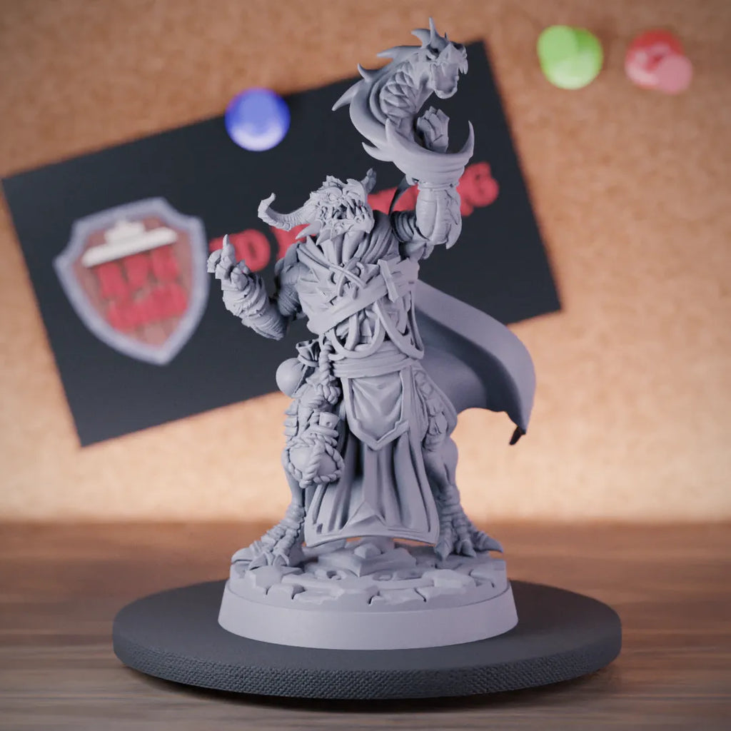 Dragonborn 5e | DnD Dragon Fire Warlock  Miniature | RPG Guild