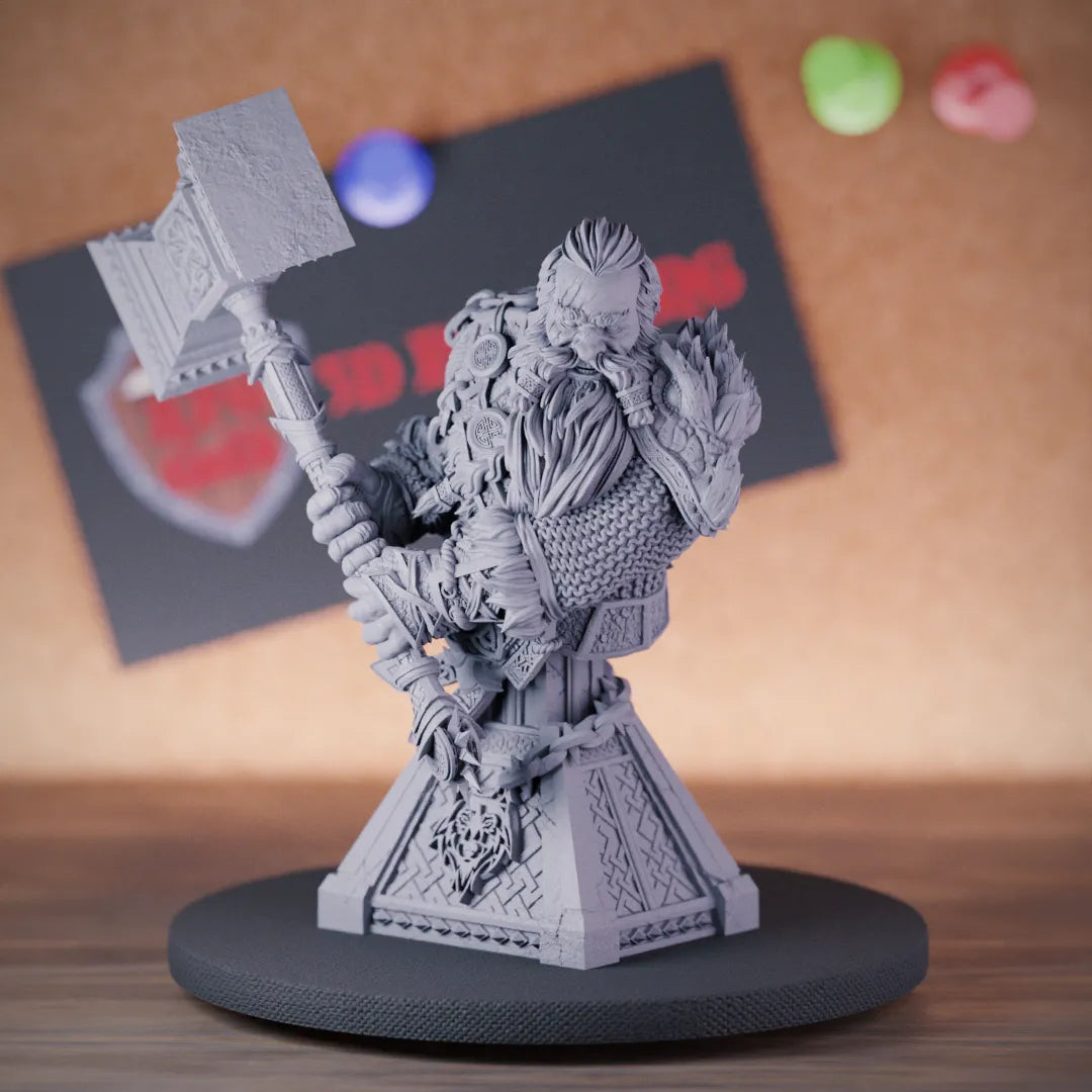 Dwarf Fighter Bust | DnD Dwarf Miniature