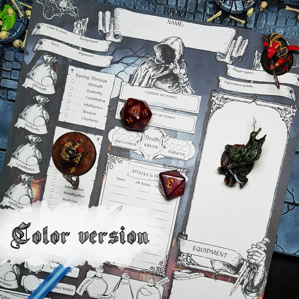 Printable DnD Character Sheet 5e | Rogue