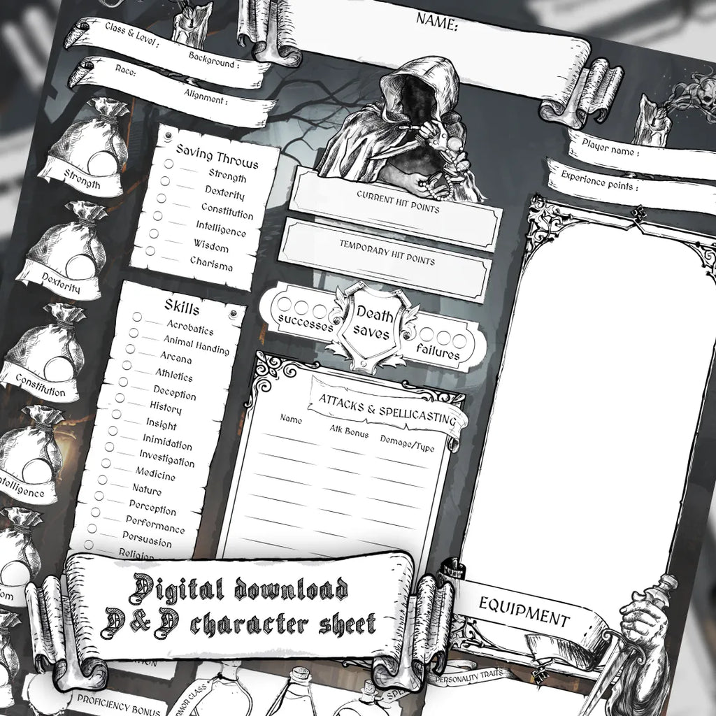 Printable DnD Character Sheet 5e | Rogue