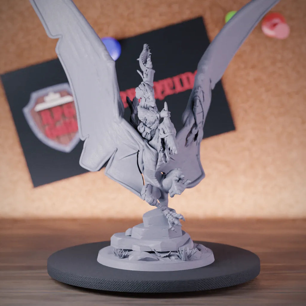 Lizardfolk 5e | DnD Pterodactyl Rider Attack Miniature
