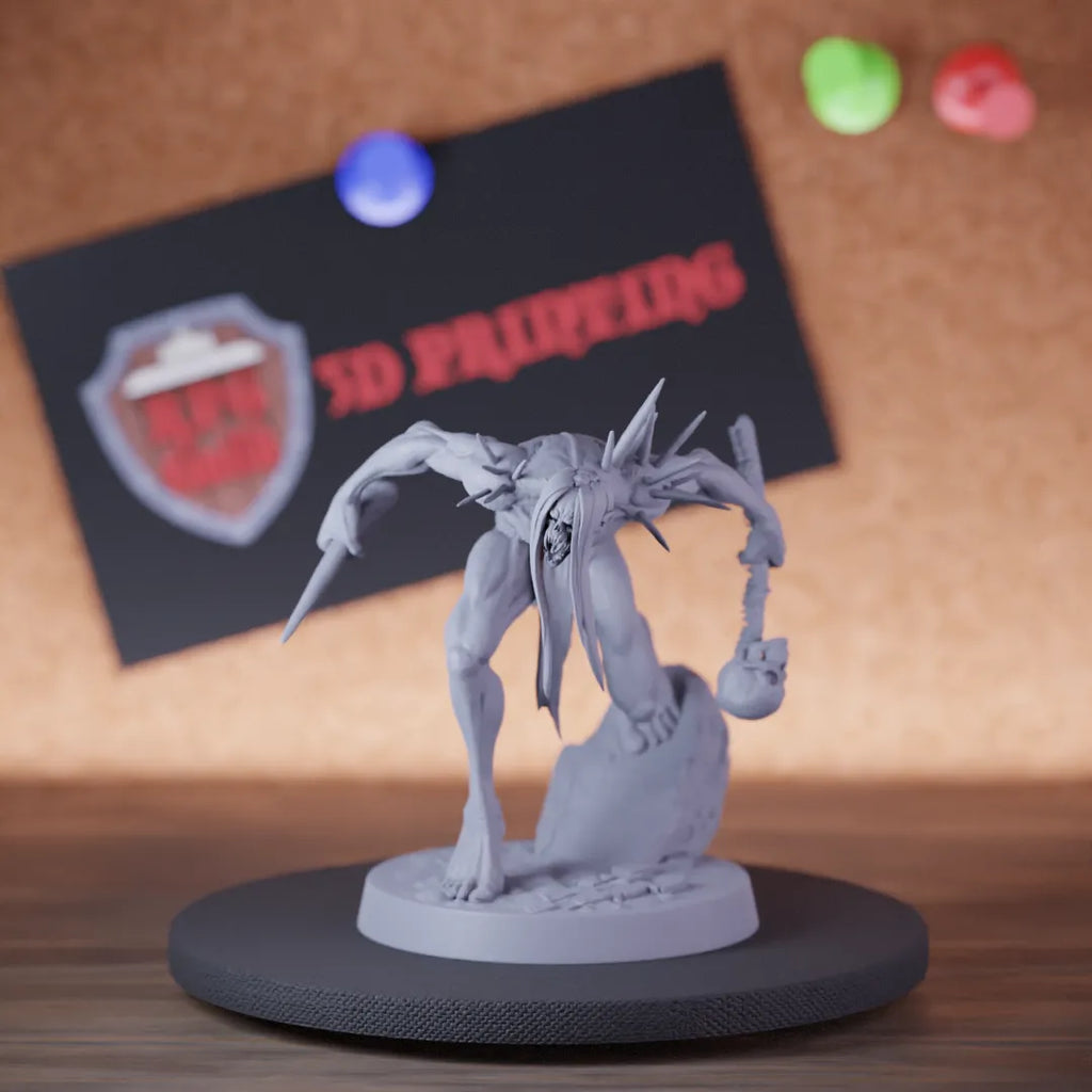 Highly detailed zombie savage ghoul coming down miniature of SavageGhoul, perfect for DnD 5e encounters, fantasy tabletop RPG campaigns, painting and display.