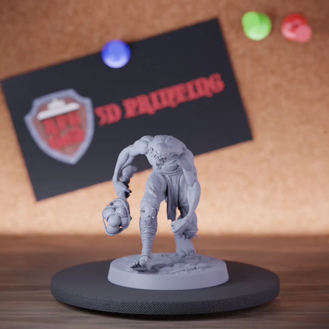Highly detailed zombie savage ghoul miniature of SavageGhoul, perfect for DnD 5e encounters, fantasy tabletop RPG campaigns, painting and display.