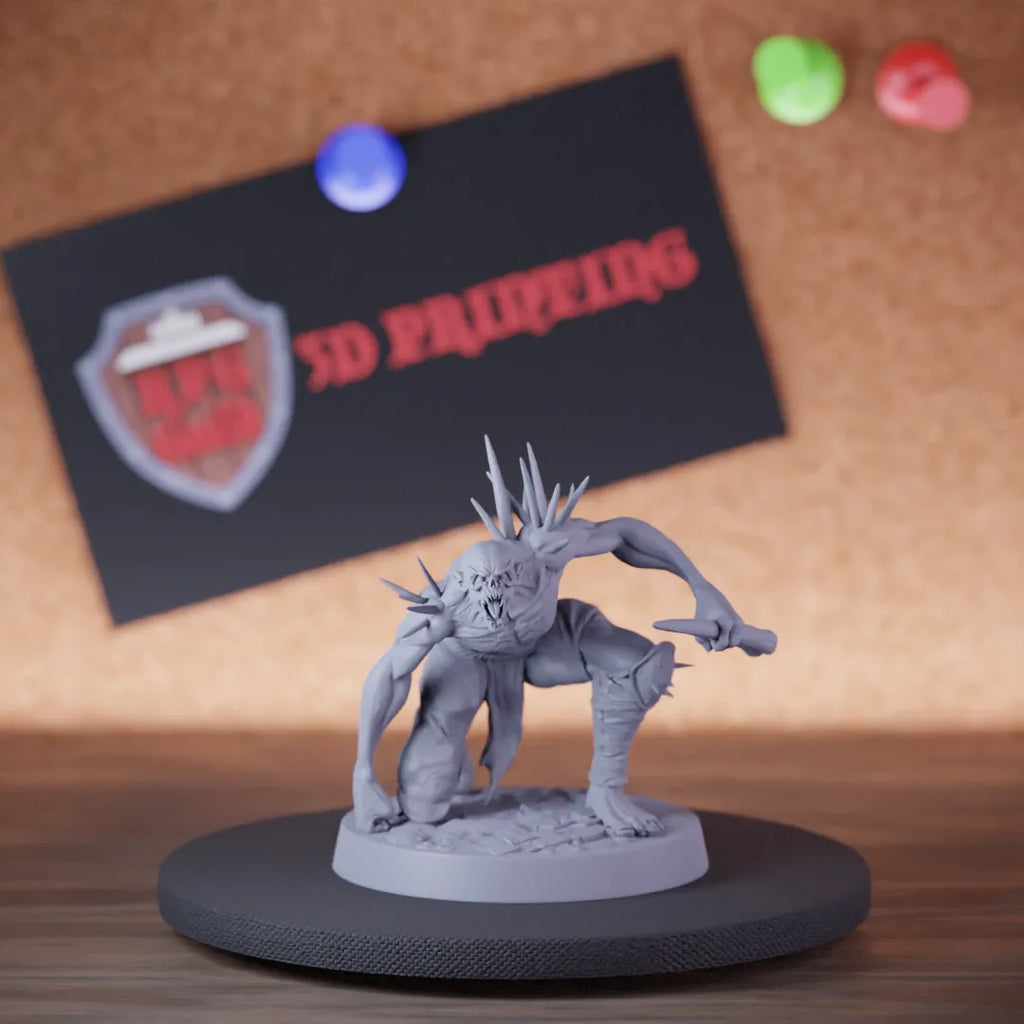 Highly detailed zombie savage ghoul track miniature of SavageGhoul, perfect for DnD 5e encounters, fantasy tabletop RPG campaigns, painting and display.