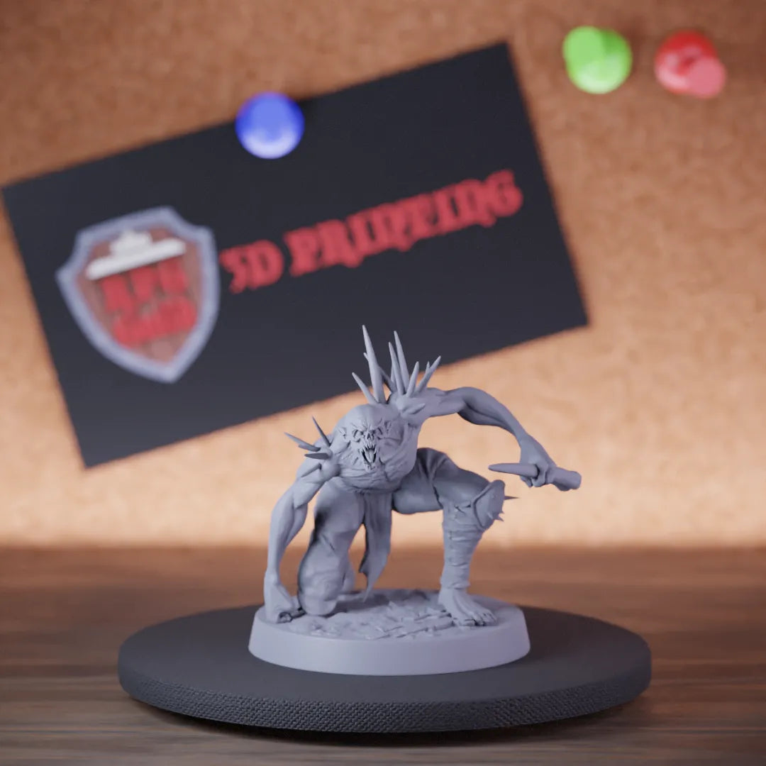 Highly detailed zombie savage ghoul track miniature of SavageGhoul, perfect for DnD 5e encounters, fantasy tabletop RPG campaigns, painting and display.