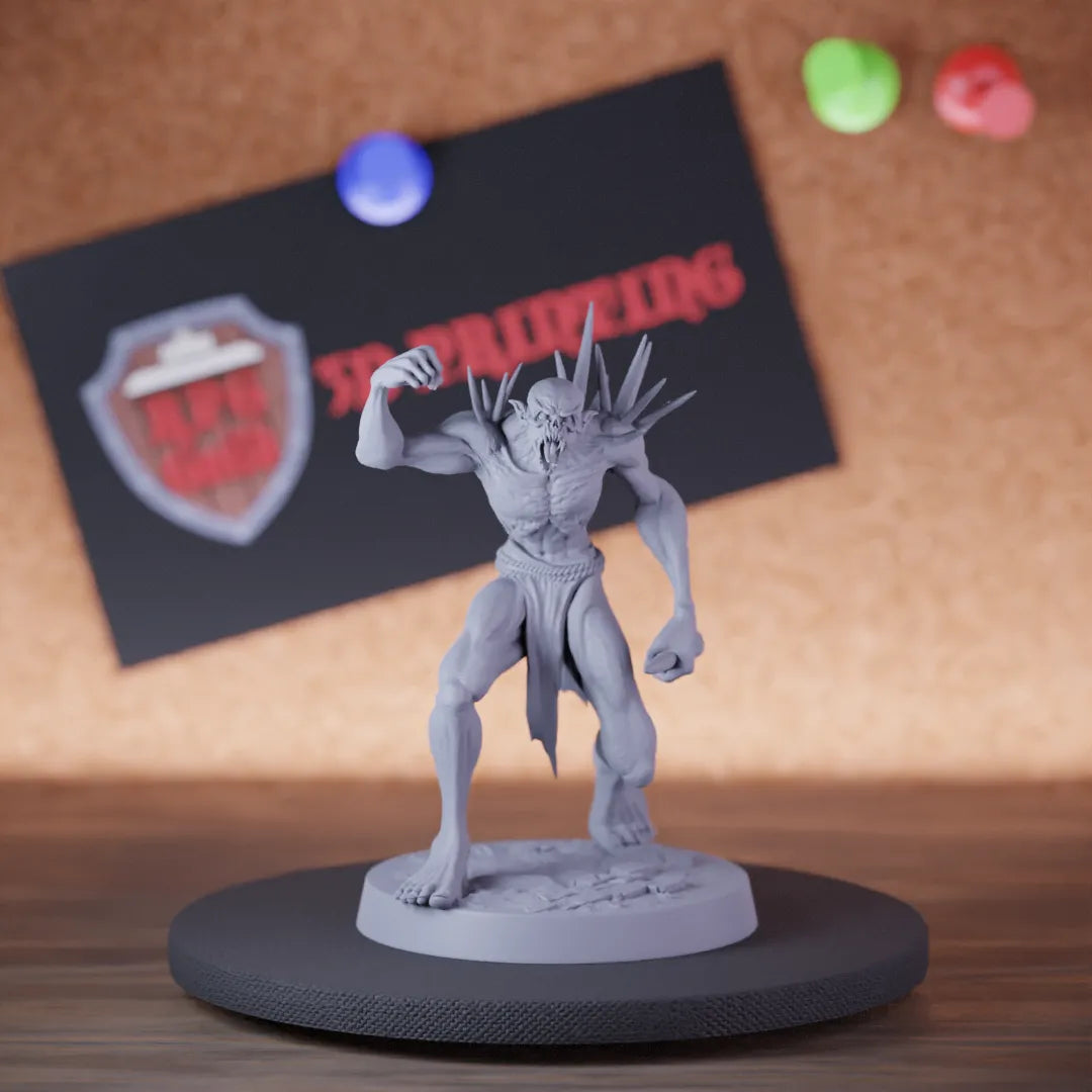 Highly detailed ghoul savage spiked winner miniature of SavageGhoul, perfect for DnD 5e encounters, fantasy tabletop RPG campaigns, painting and display.