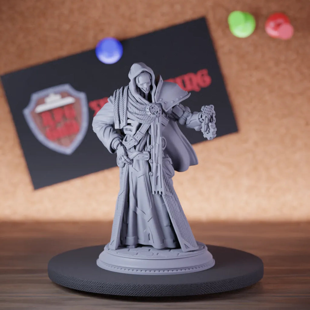 Highly detailed sorcerer construct warforged magical miniature of Senetus, perfect for DnD 5e encounters, fantasy tabletop RPG campaigns, painting and display.