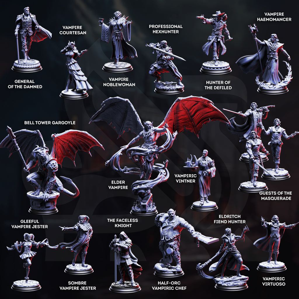 Crimson Masquerade Bundle | DnD Miniature Set | 32-75mm
