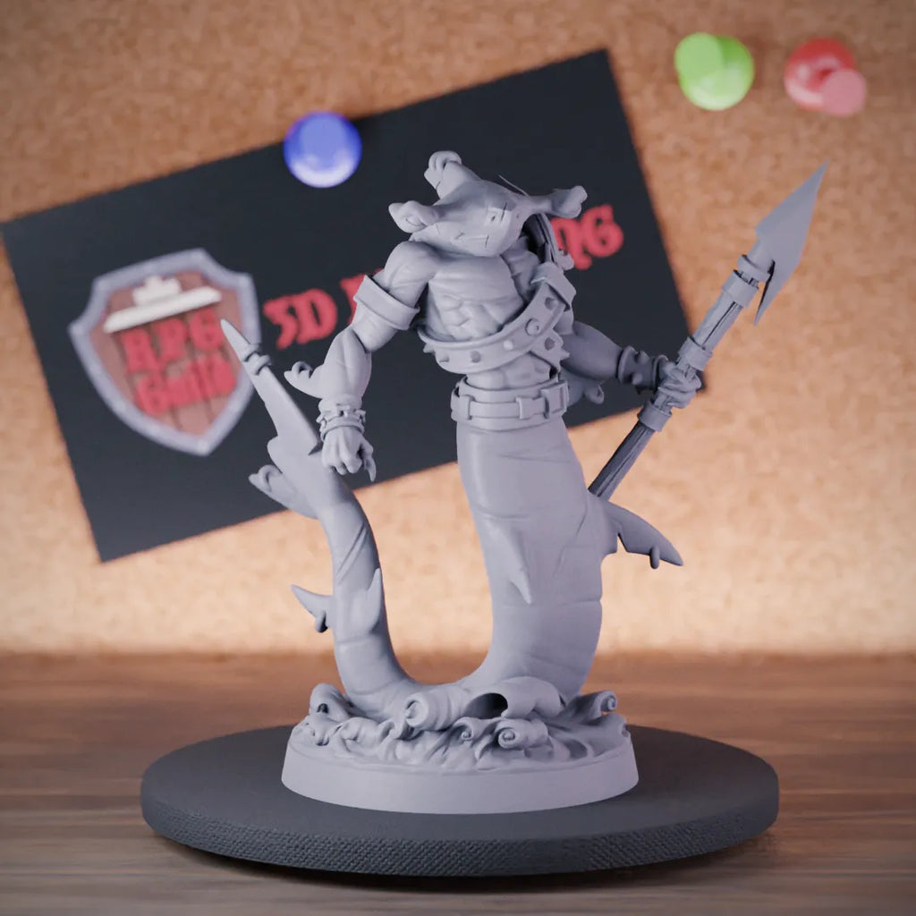 Sharkfolk 5e | DnD Sharkfolk Underwater Guardian Miniature