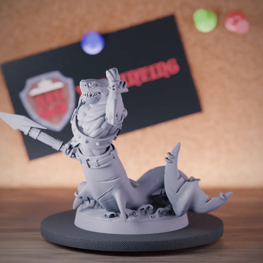 Sharkfolk 5e | DnD Sharkfolk Underwater Guard Miniature