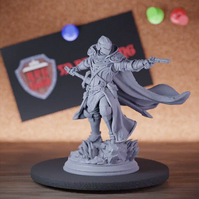 Human 5e | DnD Holy Gunslinger Knight Sir Enidus Miniature