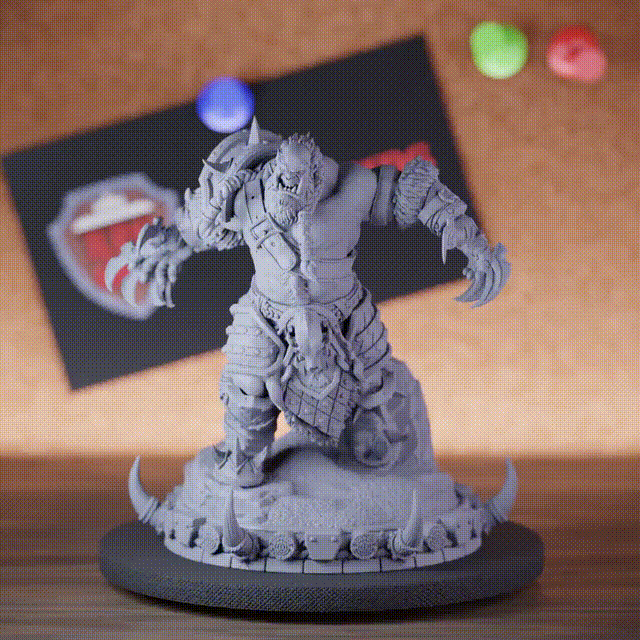 Ork 5e | DnD Ork-Barbar-Miniatur mit mehreren Klingen 