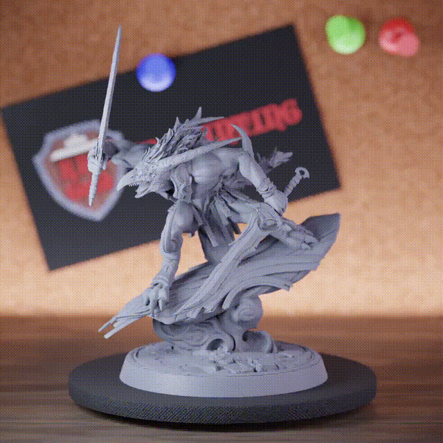 Demon 5e | DnD Infantry Double Sword Demon Miniature