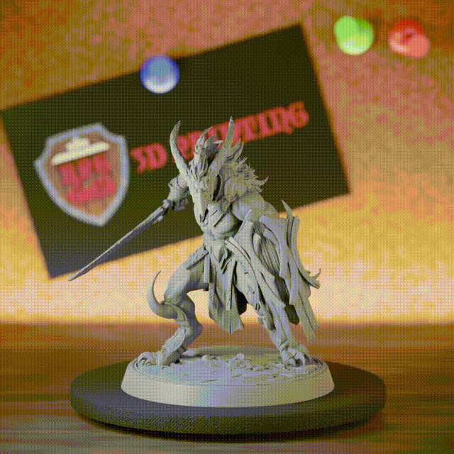 Demon 5e | DnD Demon Infantry Shield Sword Miniature
