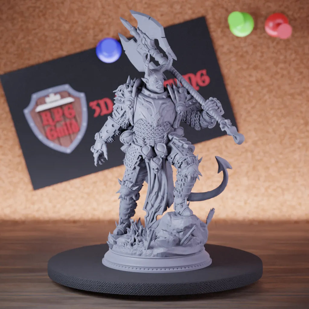 Highly detailed fighter greater knight viking general miniature of Skorn, perfect for DnD 5e encounters, fantasy tabletop RPG campaigns, painting and display.