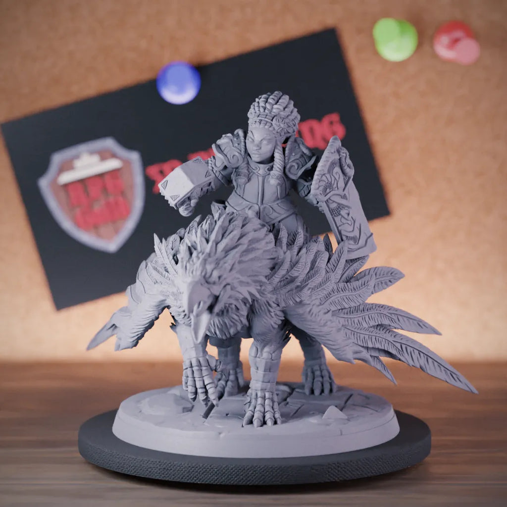 Dwarf 5e | DnD Female Dwarf Gryphon Cavalier Miniature