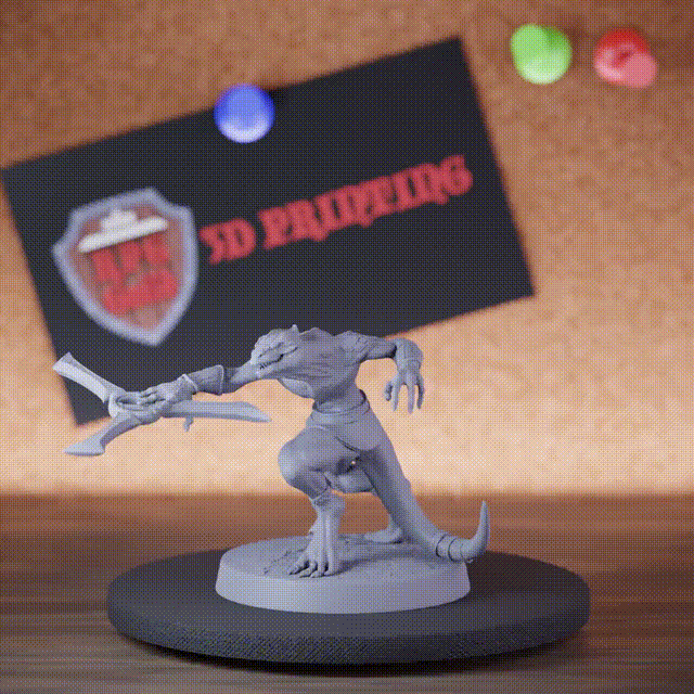Lizardfolk 5e | DnD Infantry Rogue Boomerang Throw Miniature