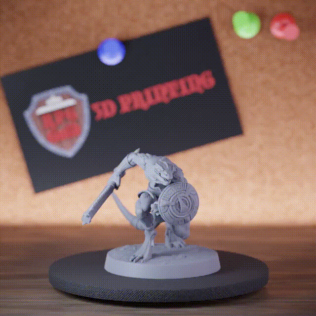 Echsenvolk 5e | DnD Infanterie-Miniatur: Kämpfer mit Schild und Streitkolben