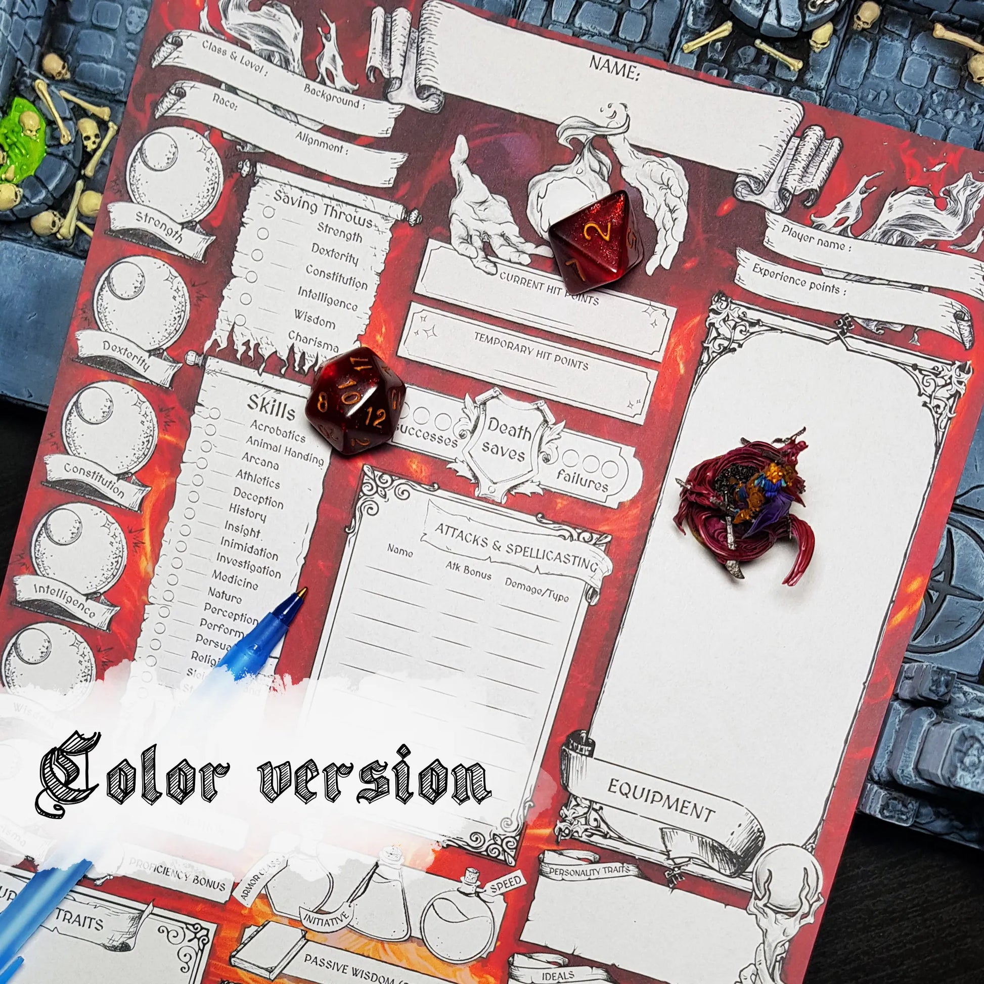 Printable DnD Character Sheet 5e PDF - Sorcerer | RPG Guild