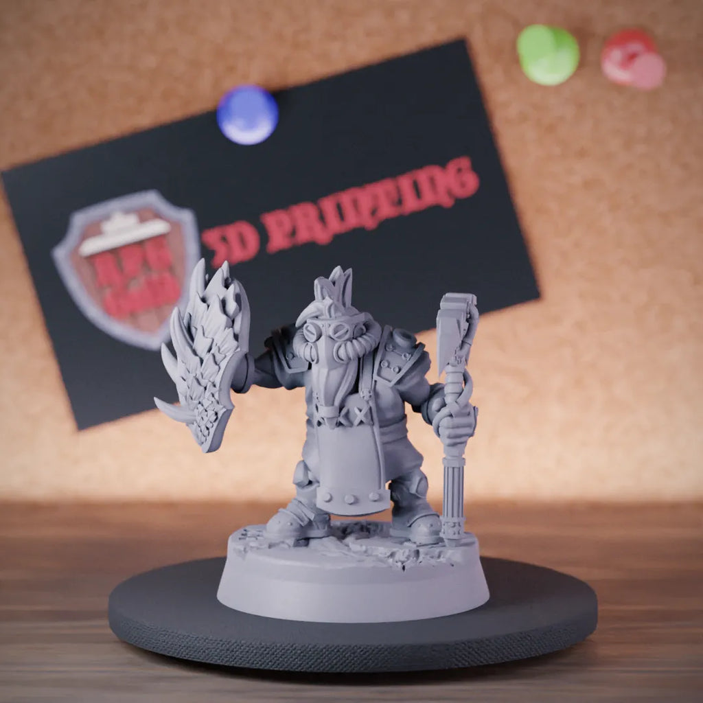 Dwarf 5e | DnD Dwarf Armorer Artificer Battleaxe Miniature