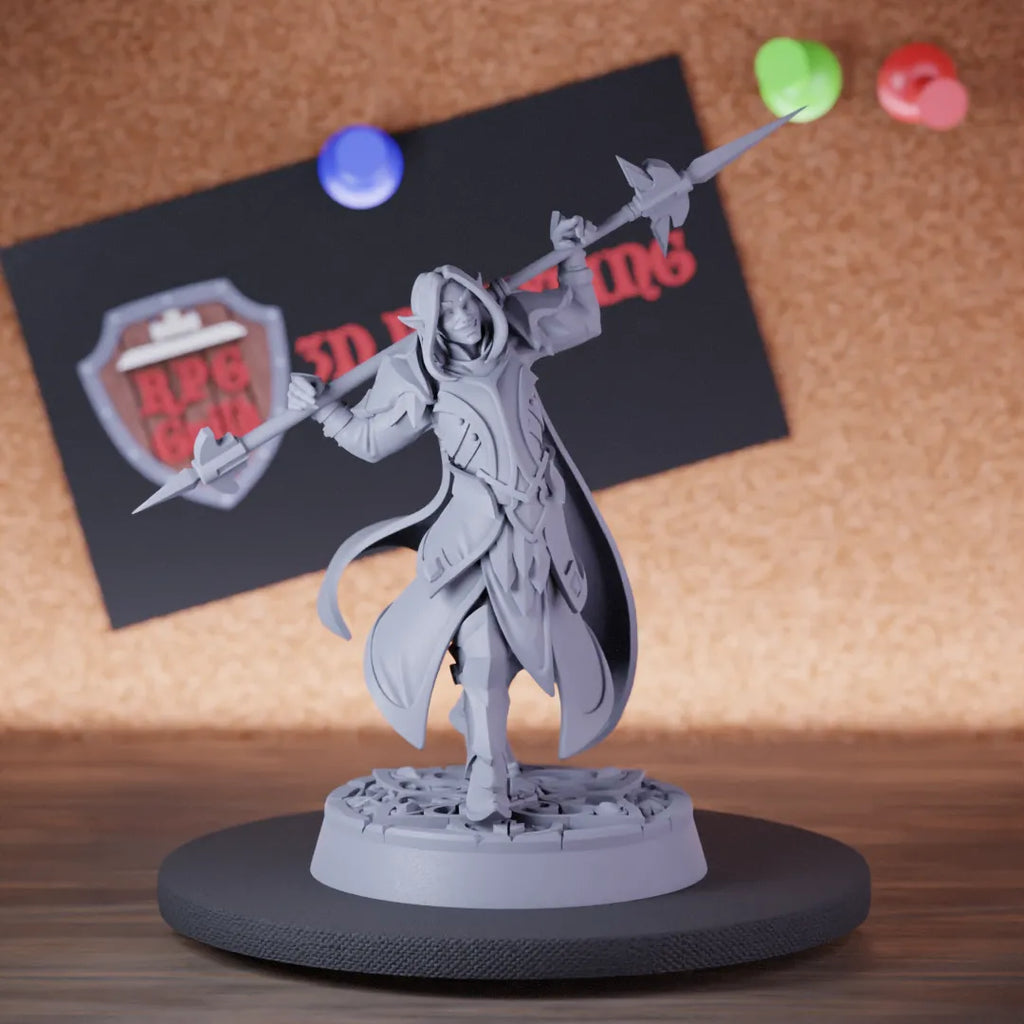 Forest Elf 5e | DnD Forest Elf Warrior Spear Miniature