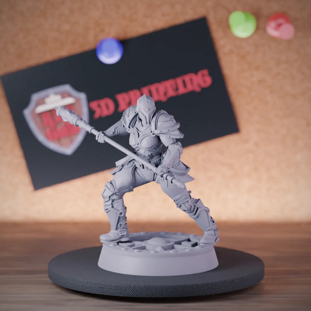 Paladin 5e | DnD Female Armored Paladin Spear Miniature