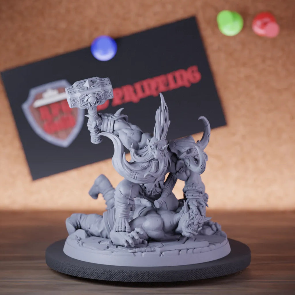 Dwarf 5e | Dwarf Barbarian Orc Slayer Miniature 